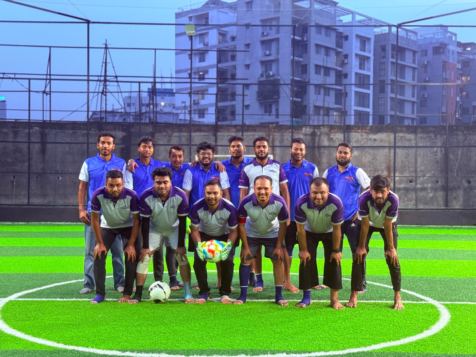 Combined football teams before the match